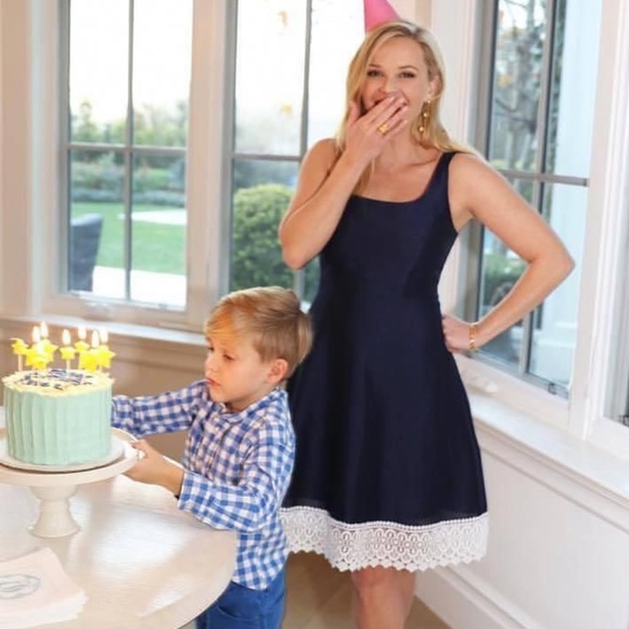 Draper James Reese Witherspoon Birthday Dress with Lace Trim - Picture 8 of 8